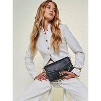 River Island Rr Flap Front Shoulder Bag - Black