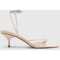 River Island Woven Skinny Strap Sandals - Cream