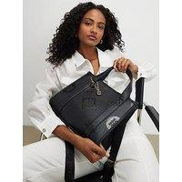 River Island Logo Embossed Tote Bag - Black