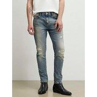 River Island Skinny Fit Washed Ripped Jeans - Blue