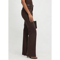 River Island Belted Stretch Straight Leg Jeans - Brown