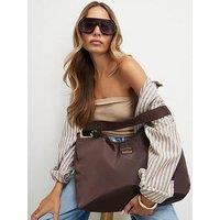 River Island Nylon Slouch Shopper Bag - Brown