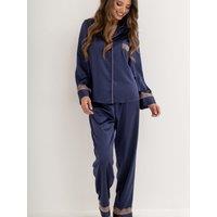 Pour Moi Dusk Satin And Lace Revere Collar Pyjama Set