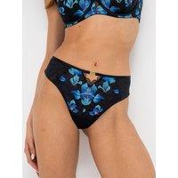 Pour Moi Rhea Luxe Embroidered Mesh Back Thong