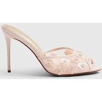River Island Flower Mesh Mule Heels