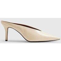River Island Cream High Throat Mule Court Shoes