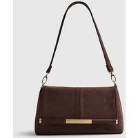 River Island Faux Suede Bar Front Clutch Bag