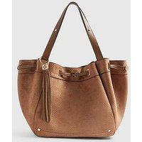 River Island Faux Suede Monogram Winged Shopper Bag