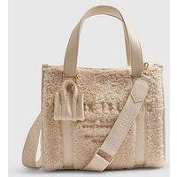 River Island Embroidered Faux Fur Tote Bag