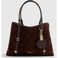 River Island Faux Suede Embossed Monogram Tote Bag