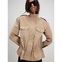 River Island Funnel Neck Tie Waist Bomber Jacket