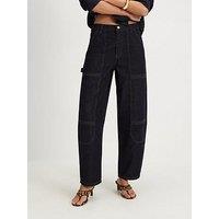 River Island Contrast Stitch Cargo Jeans