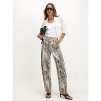 River Island Snake Print Barrel Leg Jeans