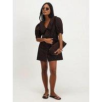 River Island Petite Denim Leopard Print Shirt Dress