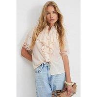 River Island Short Sleeve Ruffle Blouse
