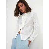 River Island Cotton Broderie Ruffle Blouse