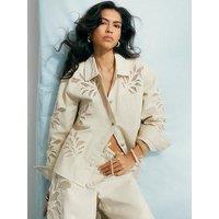 River Island Embroidered Boxy Denim Shirt
