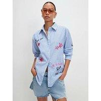 River Island Cotton Striped Sketch Boutique Shirt