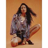 River Island Paisley Print Sheer Blouse.