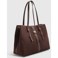 River Island Monogram Jacquard Stripe Shopper Bag.