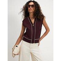River Island Tipped Zip Up Cardigan.