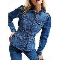River Island Denim Belted Drummer Jacket