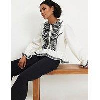 River Island Poplin Drummer Style Peplum Top.