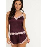 Pour Moi Dusk Satin Lace Trim Cami And Short