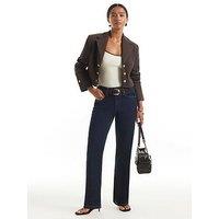 River Island Petite Belted Stretch Straight Leg Jeans