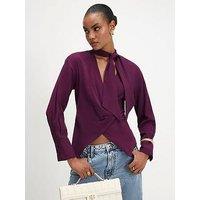 River Island Wrap Scarf Detail Shirt