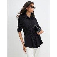 River Island Crepe Drawstring Waist Shirt