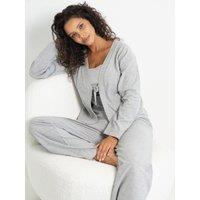 Pour Moi Waffle Tie Front 3 Piece Lounge Pyjama Set