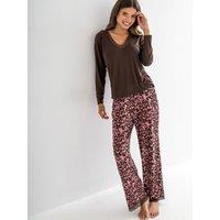 Pour Moi Brushed Rib Lace Trim V-Neck Lounge Pyjama Set
