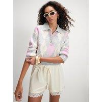 River Island Argyle Knit Polo Neck Jumper - Pink