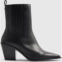 River Island Leather Ankle Boots - Black