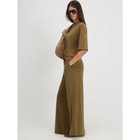 River Island Soft Touch Trousers - Khaki