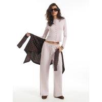 River Island Soft Touch Wide Leg Trousers - Pink