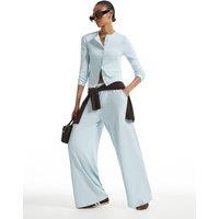 River Island Soft Touch Wide Leg Trousers - Blue