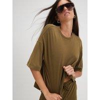 River Island Soft Touch T-Shirt - Khaki