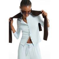 River Island Soft Touch Long Sleeve Top - Blue