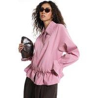 River Island Drop Hem Drawstring Jacket - Pink