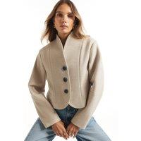 River Island Button Front Jacket - Cream
