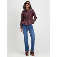 River Island Peplum Hem Button Through Jacket - Red