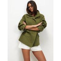 River Island Drop Hem Drawstring Utility Jacket - Green