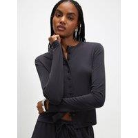 River Island Soft Touch Long Sleeve Top - Grey