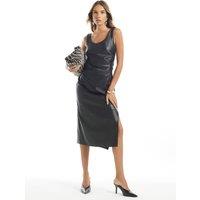 River Island Ruched Side Midi Dress - Black