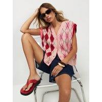 River Island Knitted Argyle Waistcoat - Pink