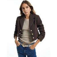 River Island Button Drummer Jacket - Brown