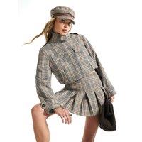 River Island Check Pleated Skort - Grey