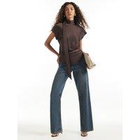 River Island Satin Tie Neck Sleeveless Blouse - Brown